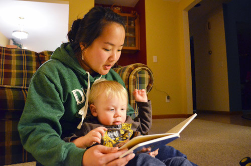 Leah Reading to Ethan