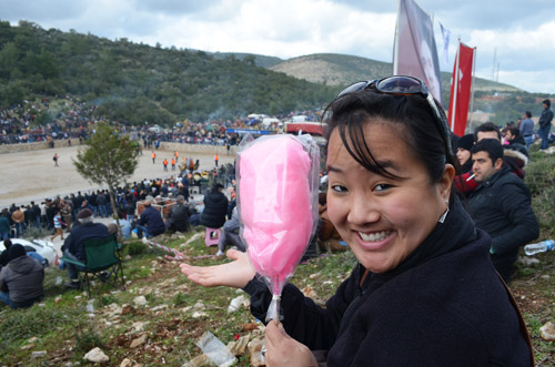 Leah with cotton candy