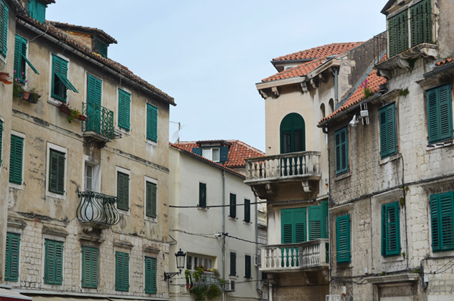 Teal shutters in Split