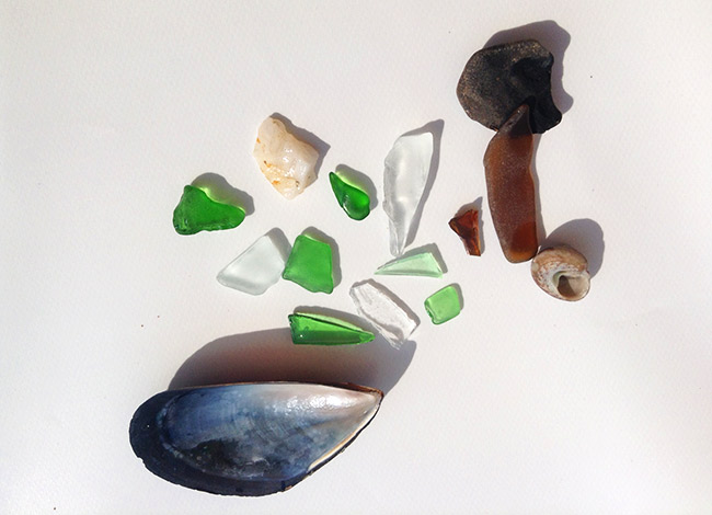 Seaglass and shells