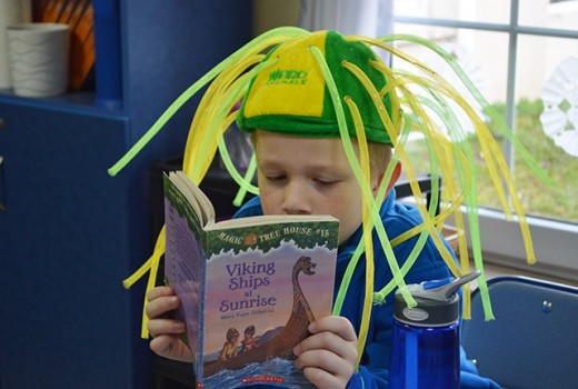 Reading on hat day