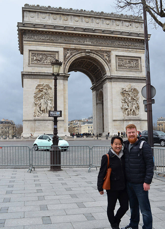 David and Leah by Arc de Triomphe 