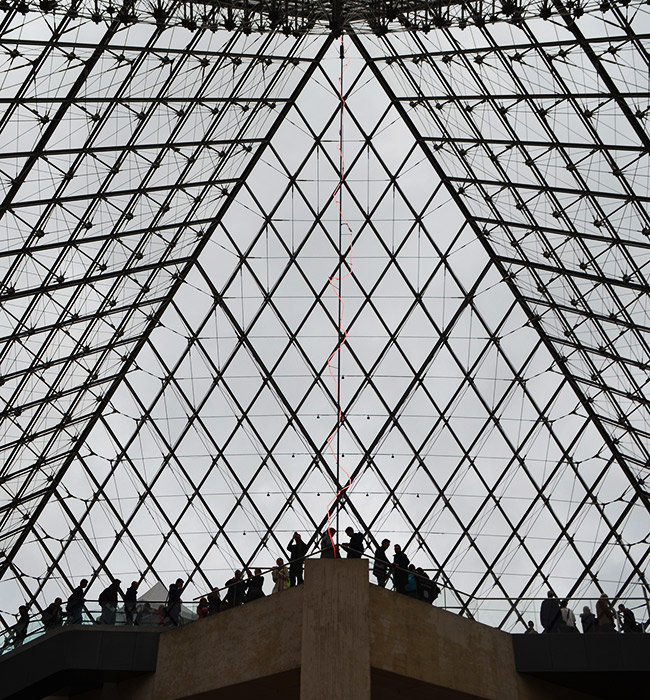 Inside the Louvre pyramid