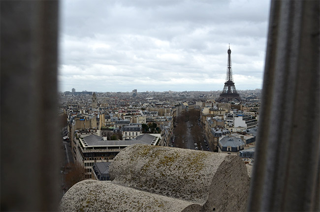 Eiffel tower from the Arc de Triomphe 