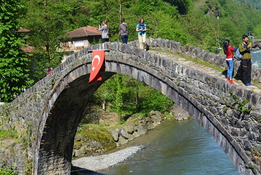Bridge with Turkish flag