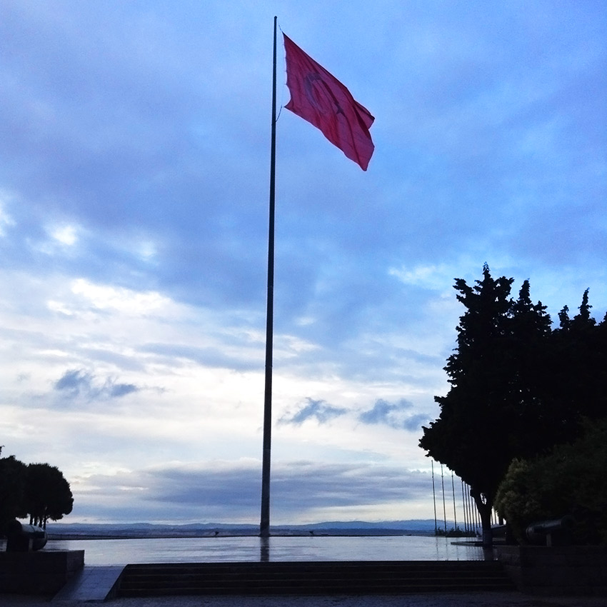 Turkish flag sunset
